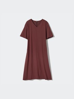 uniqlo purple dress UNIQLO U Tube Short-Sleeve Dress in Purple Size Large L